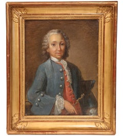 18th Century French Oil on Canvas Framed Painting of the Marquis de Rochambeau