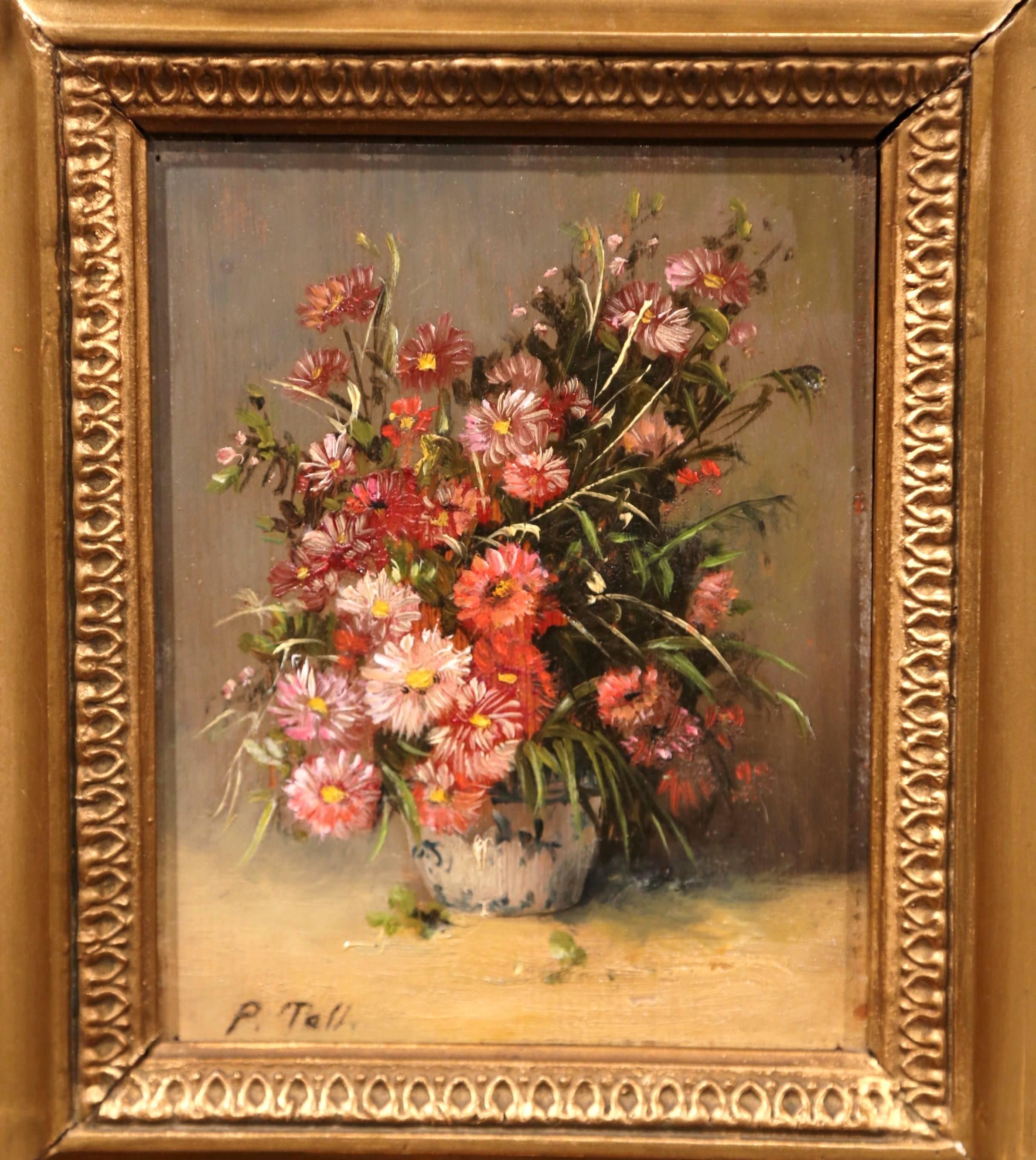 Pair of 19th Century Framed Still Life Flowers Paintings Signed P. Tall 2