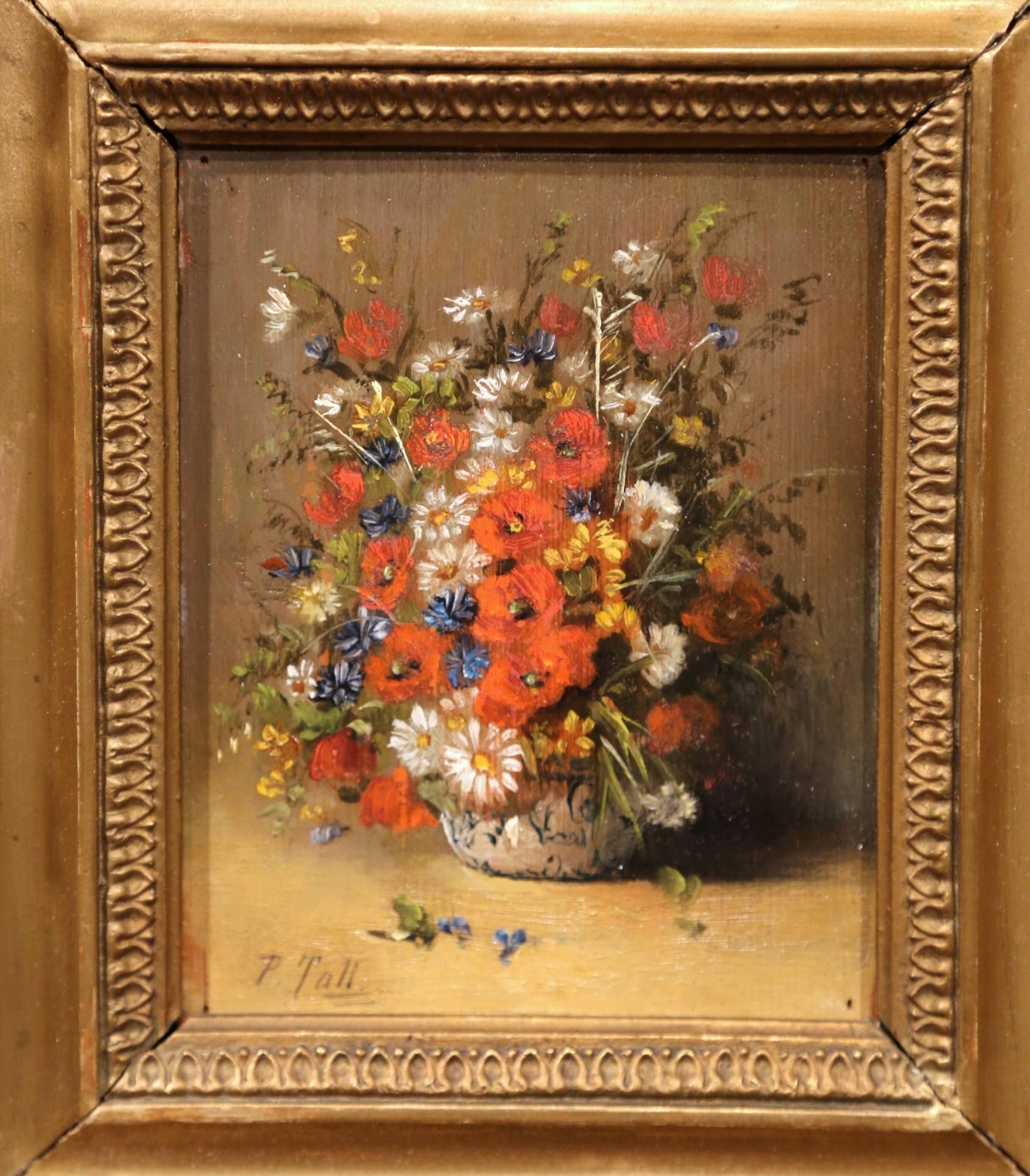 Pair of 19th Century Framed Still Life Flowers Paintings Signed P. Tall 3