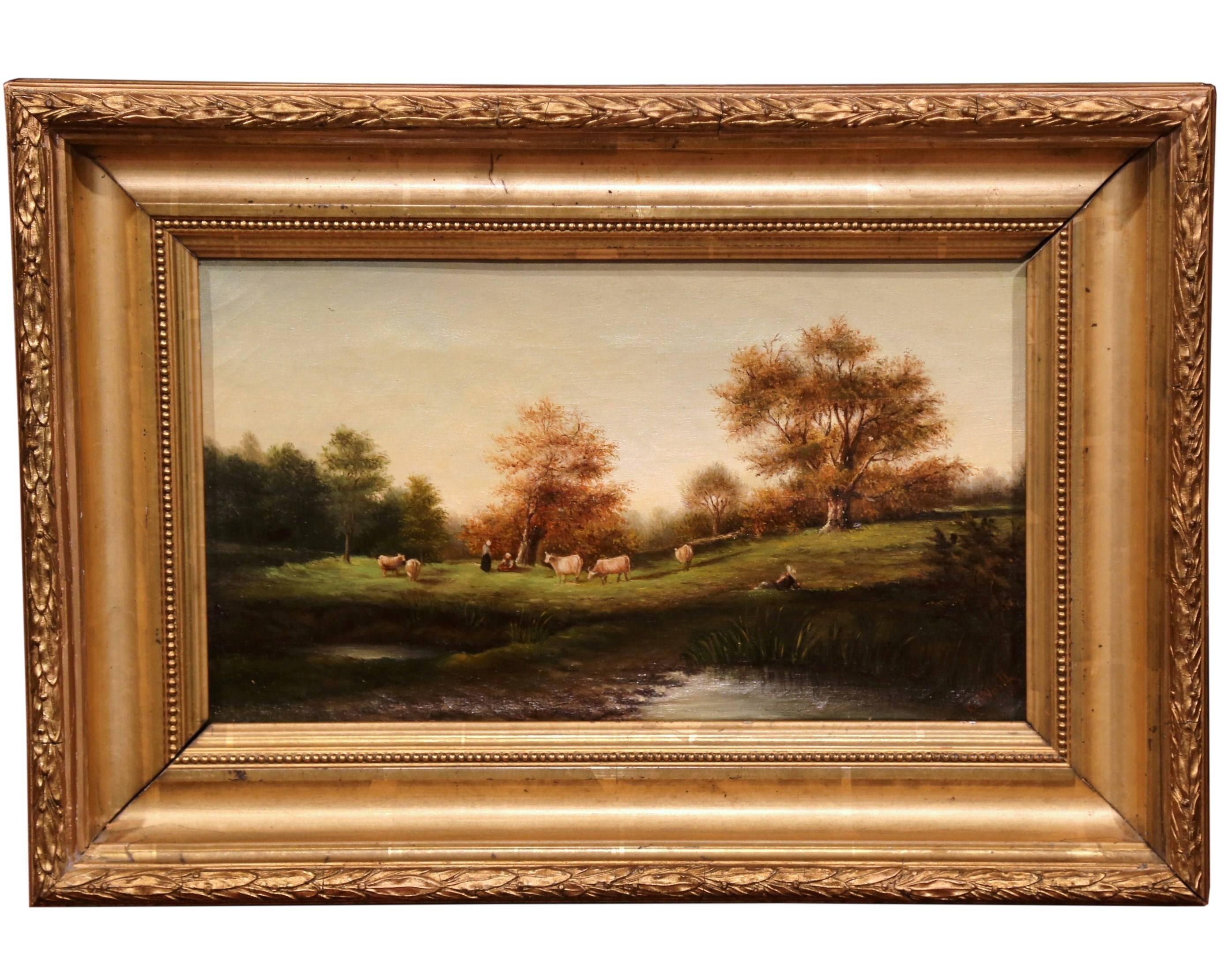 Unknown Landscape Painting - 18th Century Oil on Canvas Painting Signed Wolff