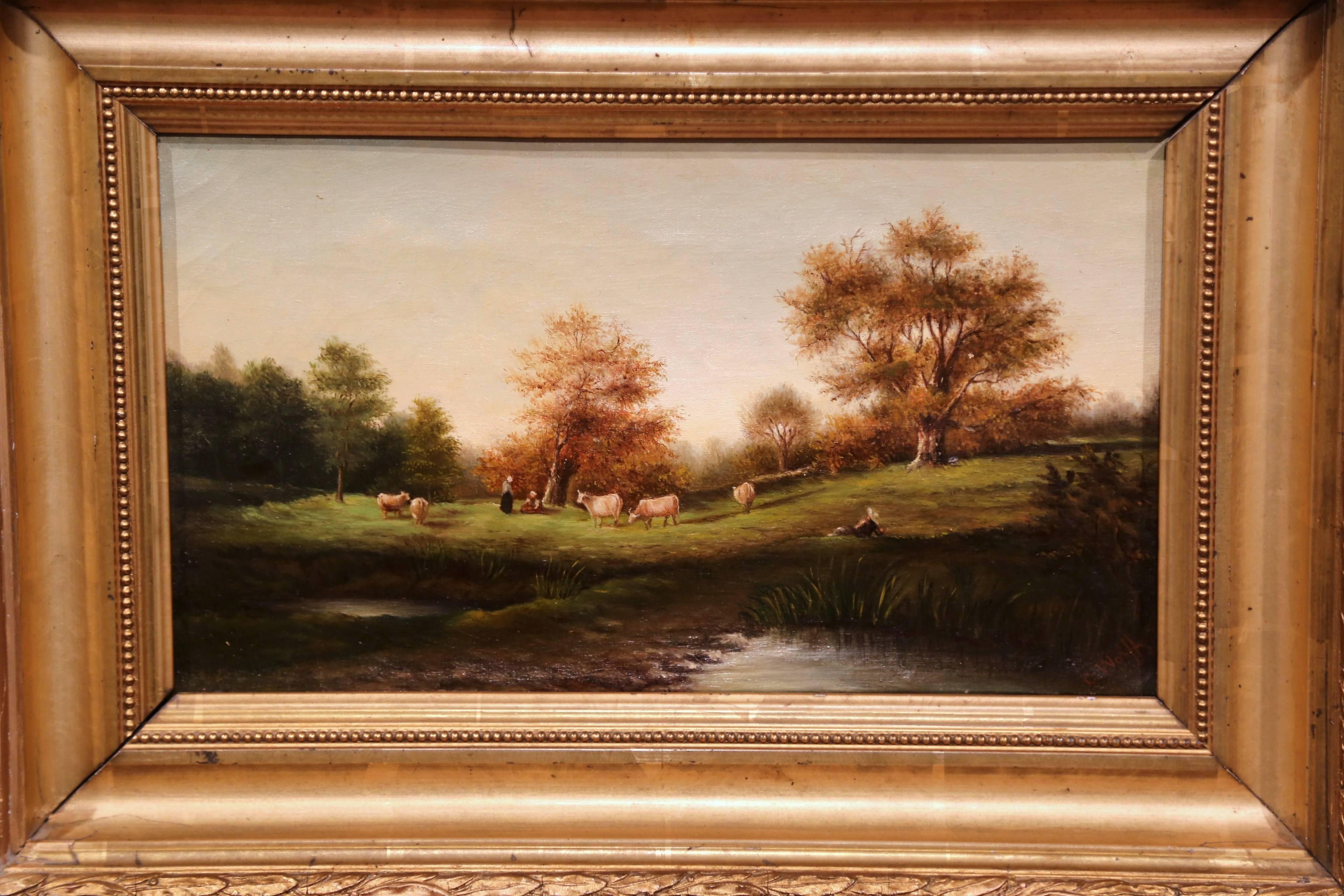 18th Century Oil on Canvas Painting Signed Wolff - Brown Landscape Painting by Unknown