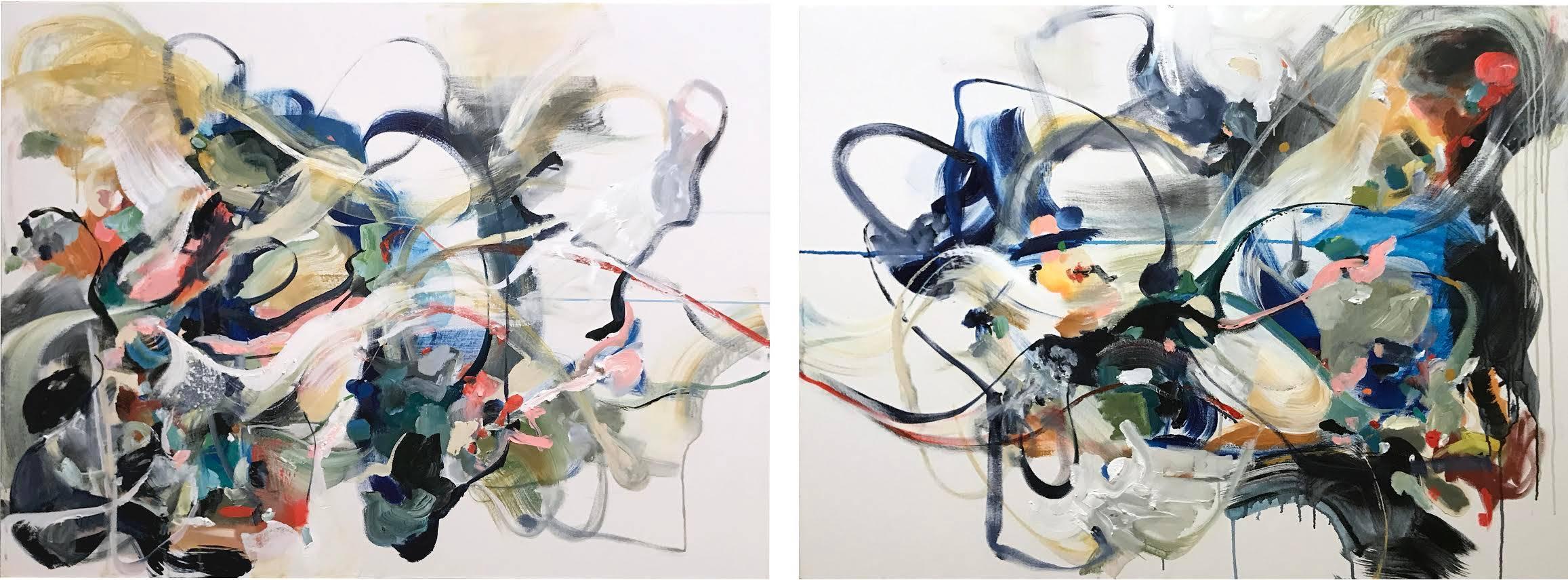 Vicky Barranguet Abstract Painting - Sample of Nature I & II