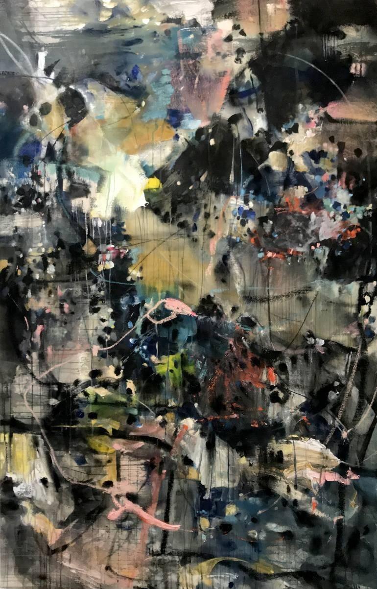 Vicky Barranguet Abstract Painting - Dynamic Encounter I 