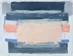 "Dialogue in Pink & Gray Series #7", Contemporary Abstract Painting in Pink & Gr