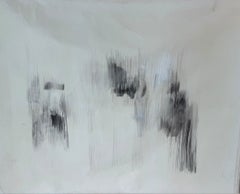 Serie Trazos, Monochrome Abstract Expressionist Painting, 2010