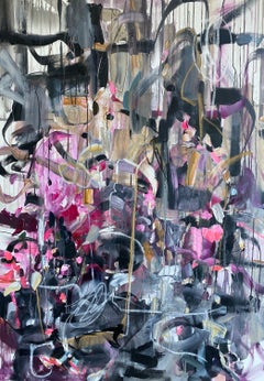 "Lost In A Pink Paradise" – Dipinto astratto contemporaneo, acrilico su tela, 2022