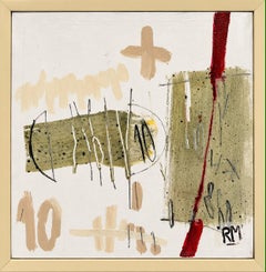 Shape of Forms, Small modern abstract painting, mixed media on canvas, 2011