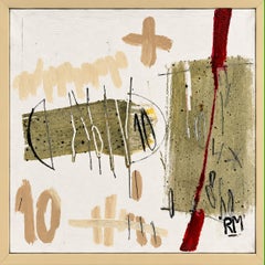Shape of Forms, Small modern abstract painting, mixed media on canvas, 2011