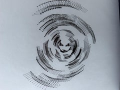 Skyspinner IV, Abstract Geometric Ink on Parchment Paper, Line Drawing
