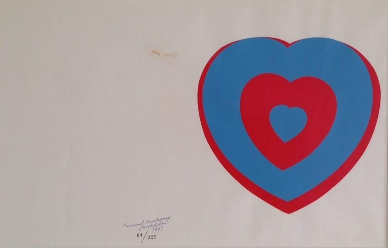 Marcel Duchamp Figurative Print - Coeurs Volants [Fluttering Hearts]