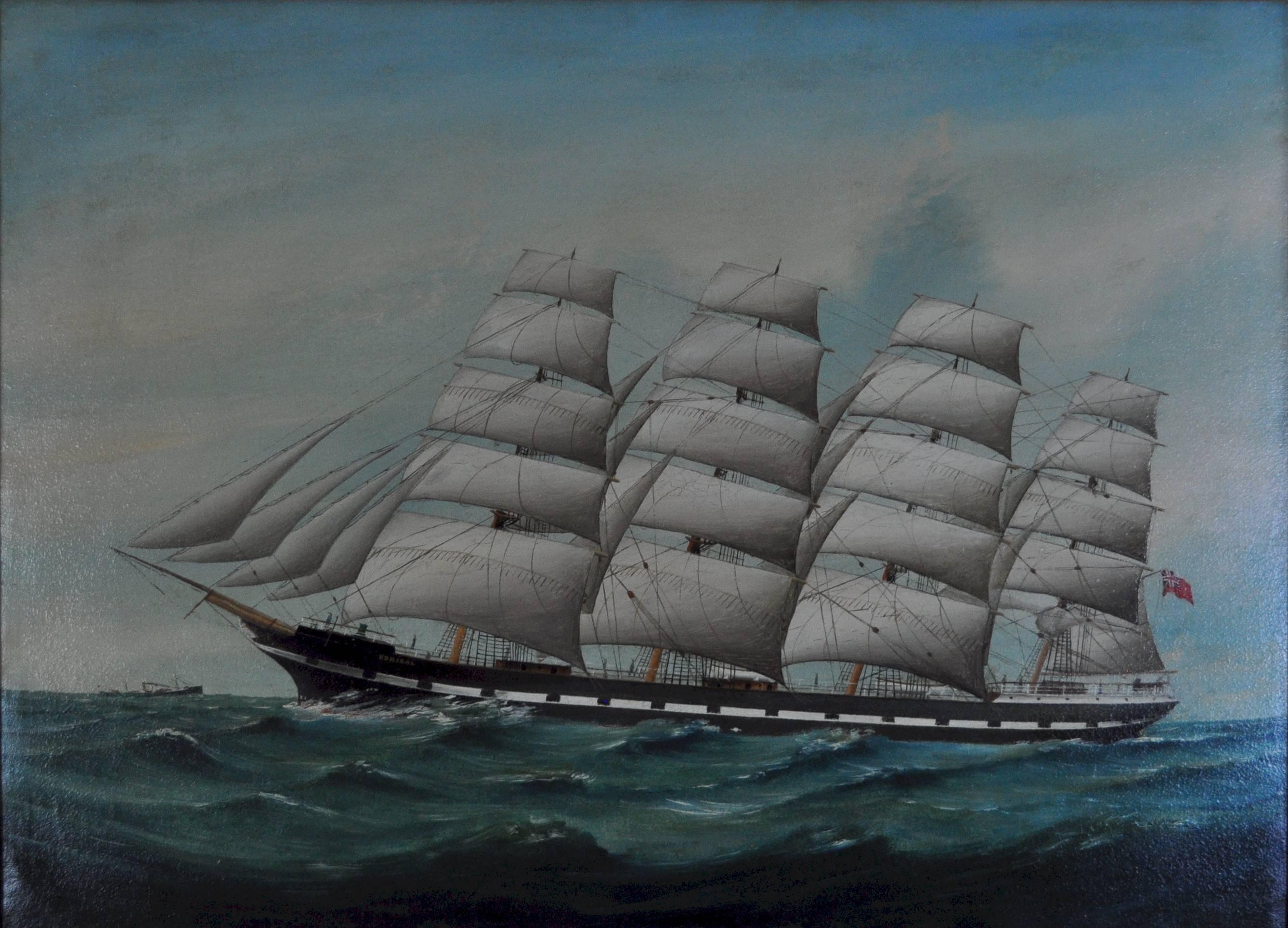Lai Fong Landscape Painting - “Romsdal” a four masted barque