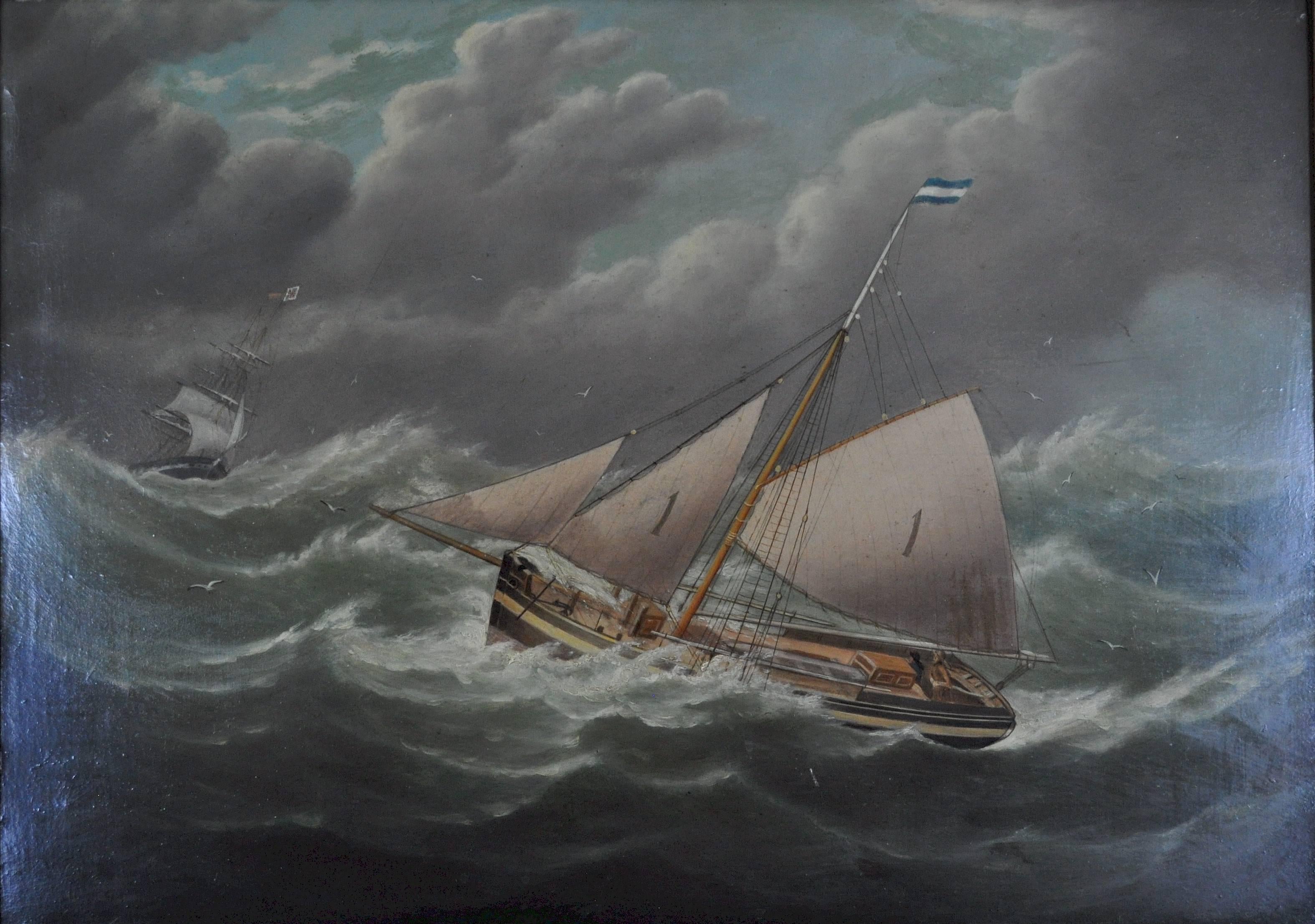 Joseph Witham Landscape Painting - Liverpool Number 1 Pilot Boat 