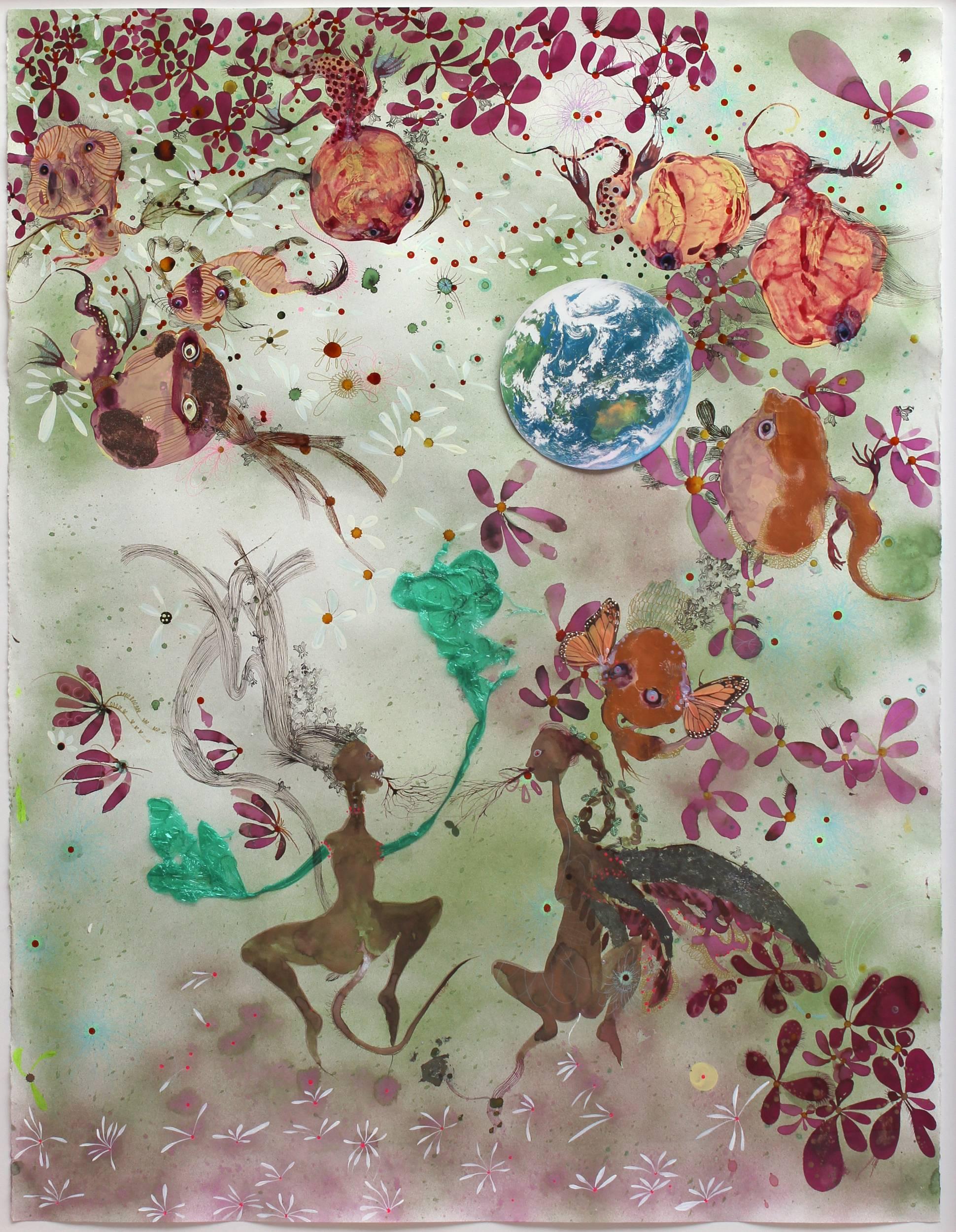 In a delicate storm of some mystery they fluttered... - Mixed Media Art by Rina Banerjee