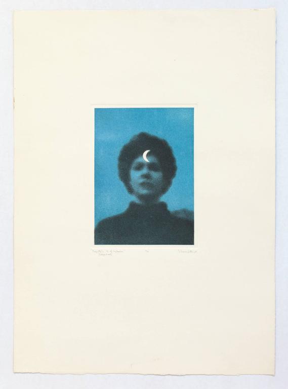Liliana Porter Portrait Print - Magritte's 16th of September (self-portrait)