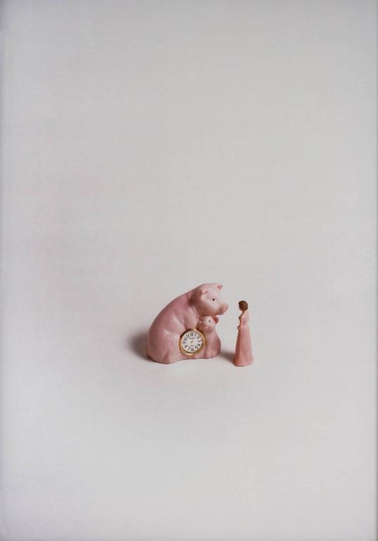 Liliana Porter Color Photograph - Dialogue with Alarm Clock
