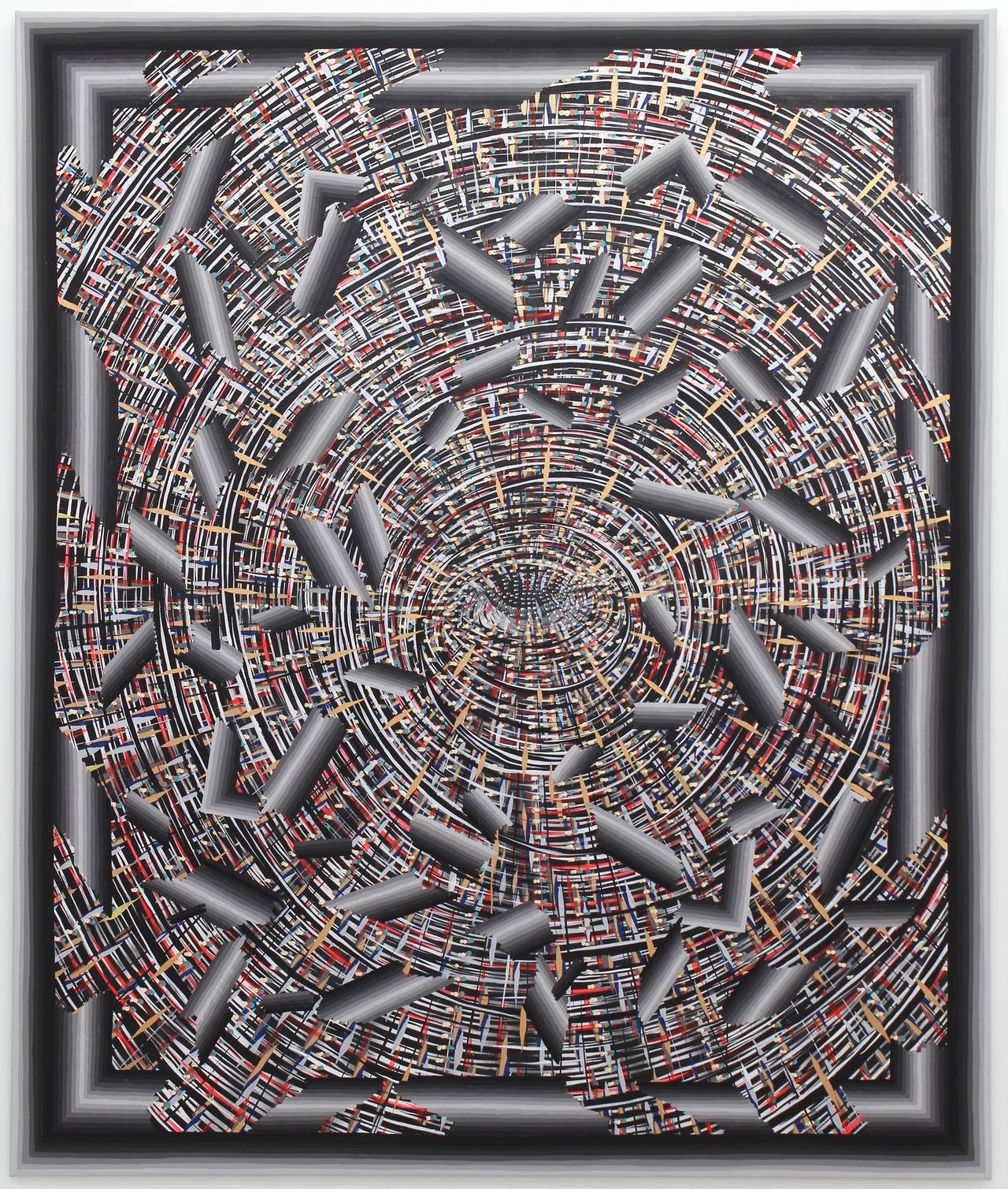 Exploding Eye (Broken Pattern) - Painting by Andrew Schoultz