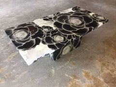 Table, laminated flowers chanel