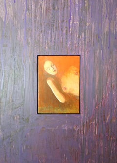 The dream (PORTRAIT OF SLEEPING WOMAN, PURPLE BACKGROUND)