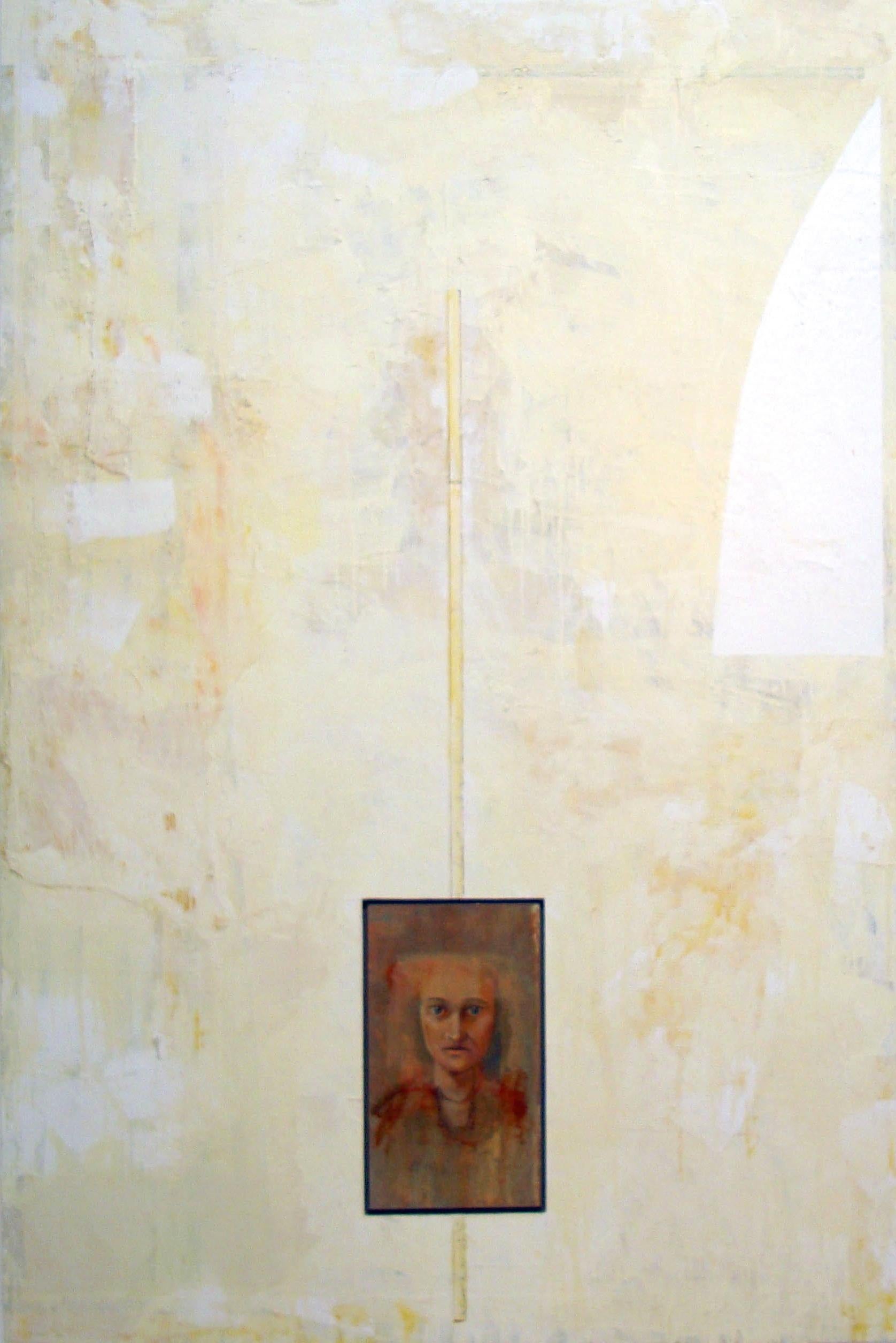 John MacWhinnie Portrait Painting - Portrait of John Ashbery (PORTRAIT OF AMERICAN POET, ENCAUSTIC PAINTING)