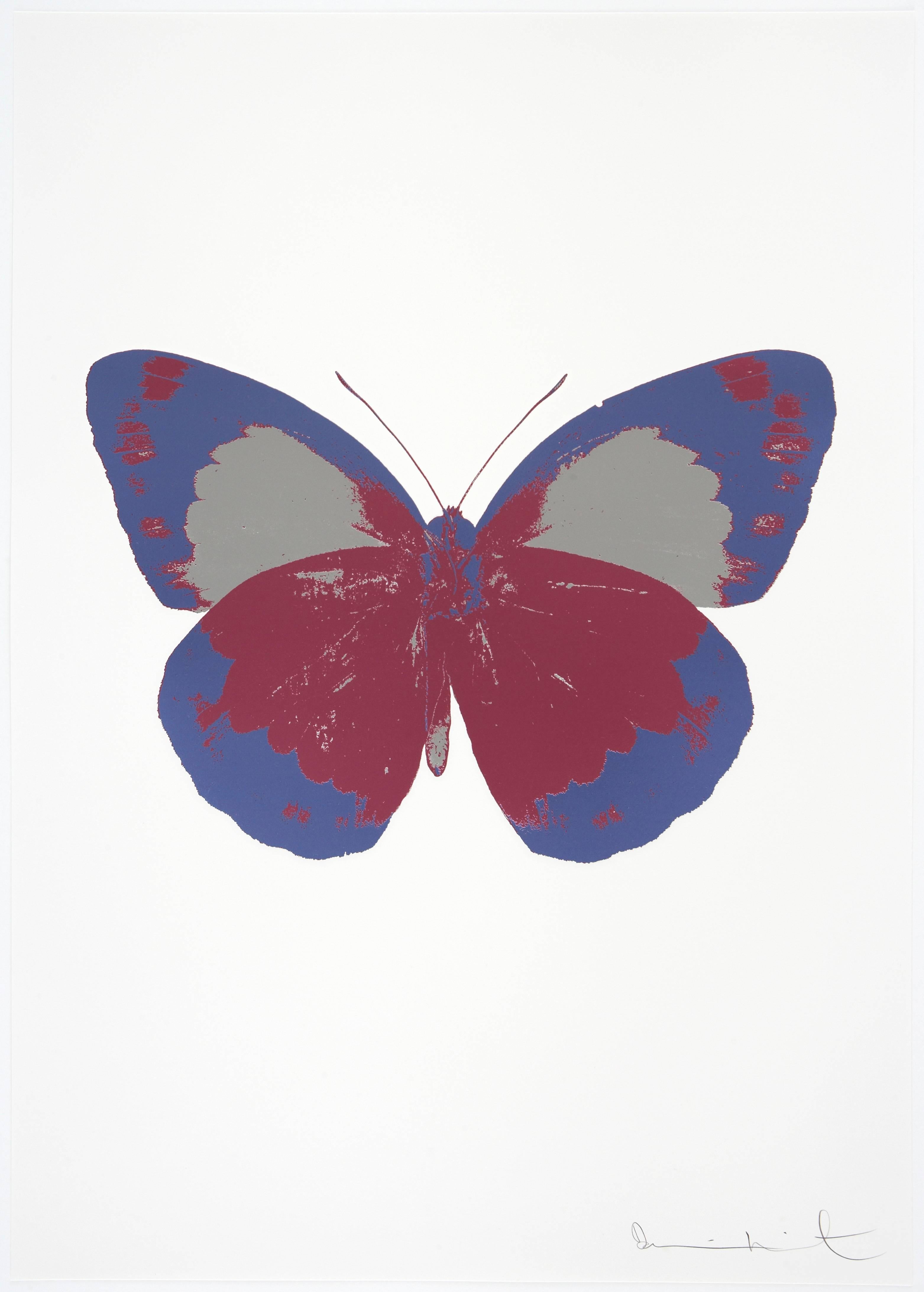 Damien Hirst Animal Print - The Souls II - Loganberry Pink/Cornflower Blue/Silver Gloss 