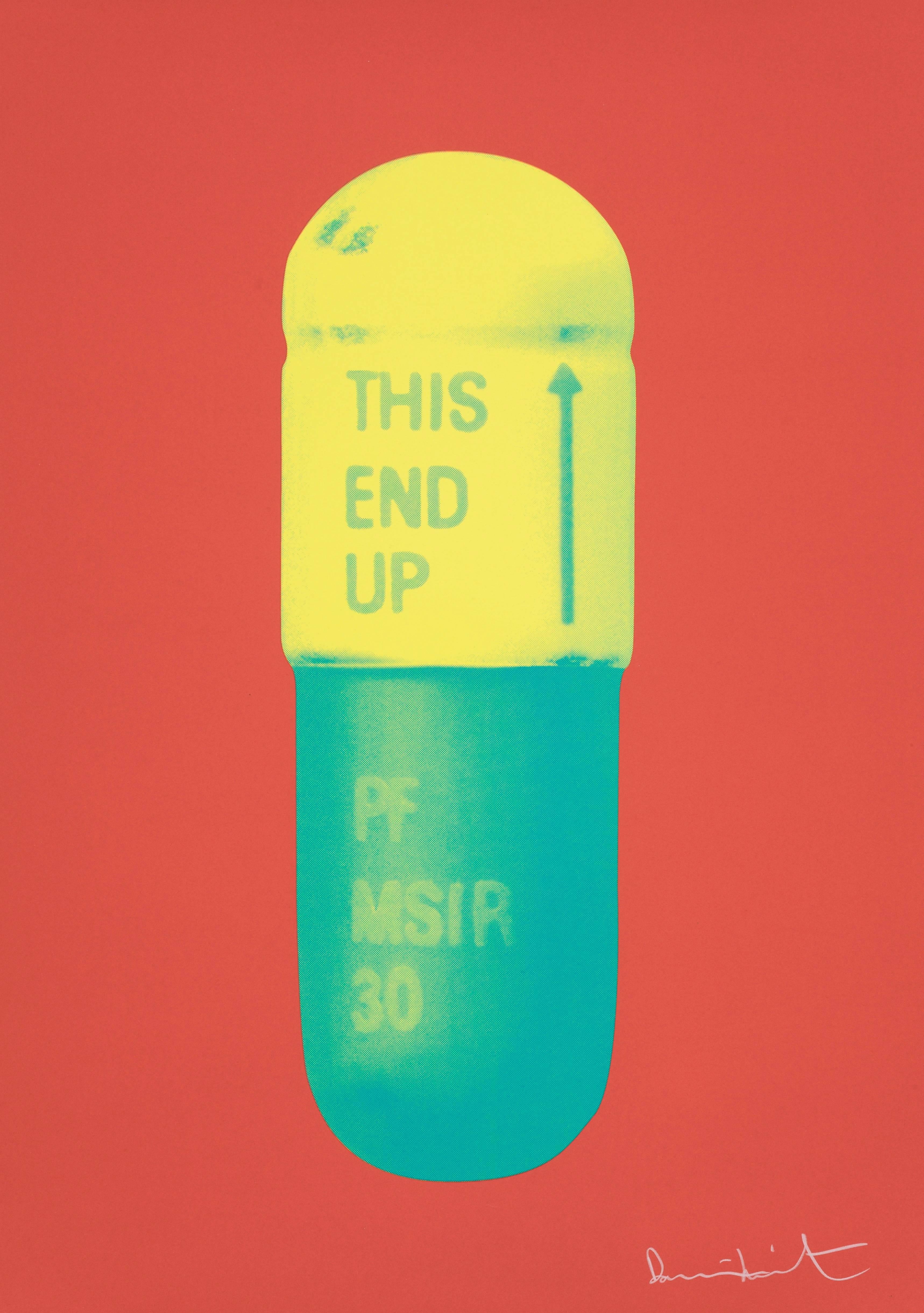 The Cure - Coral/Lemon Yellow/Turquoise  - Print by Damien Hirst