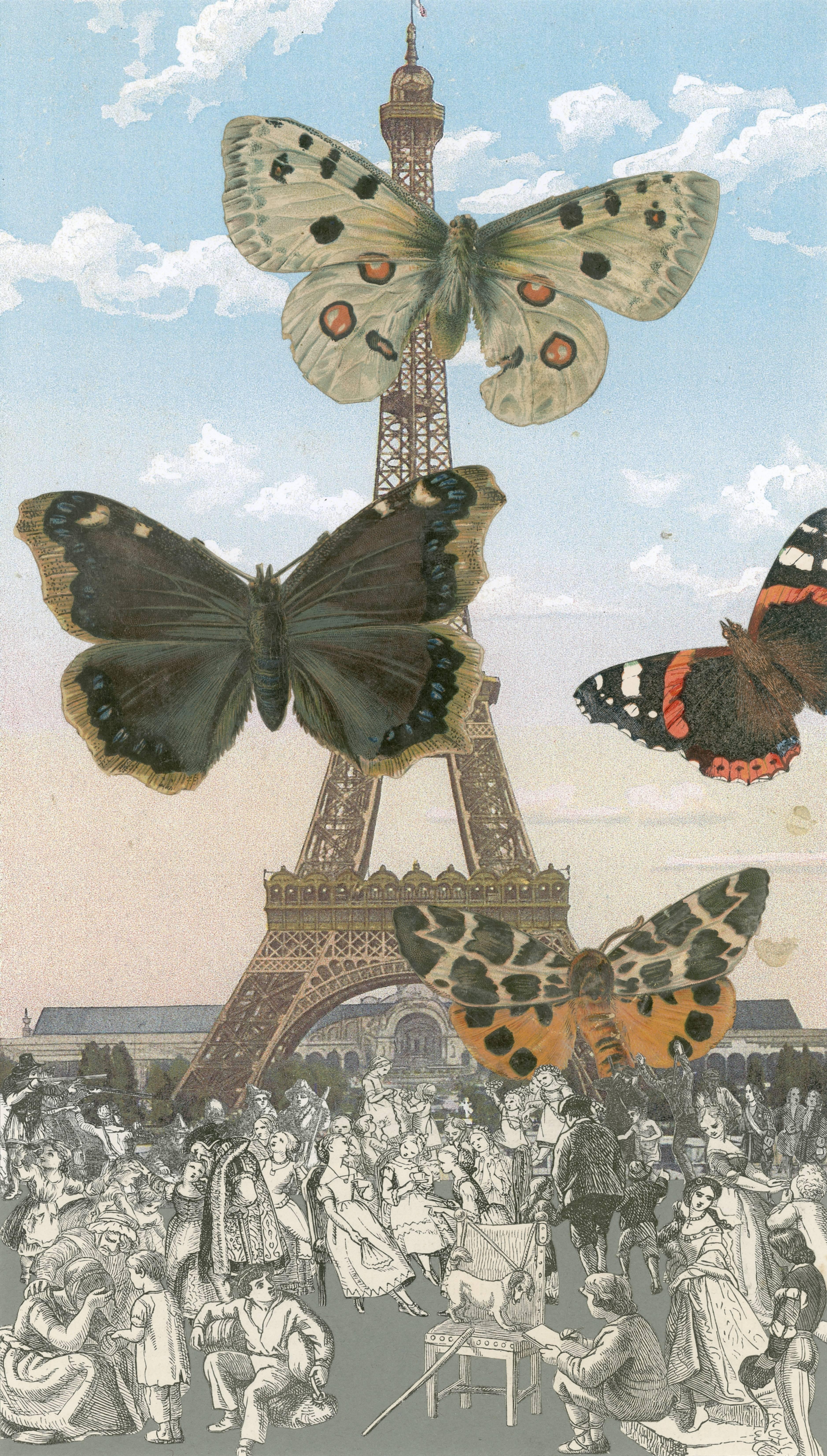 Peter Blake Animal Print - Paris- Butterflies I