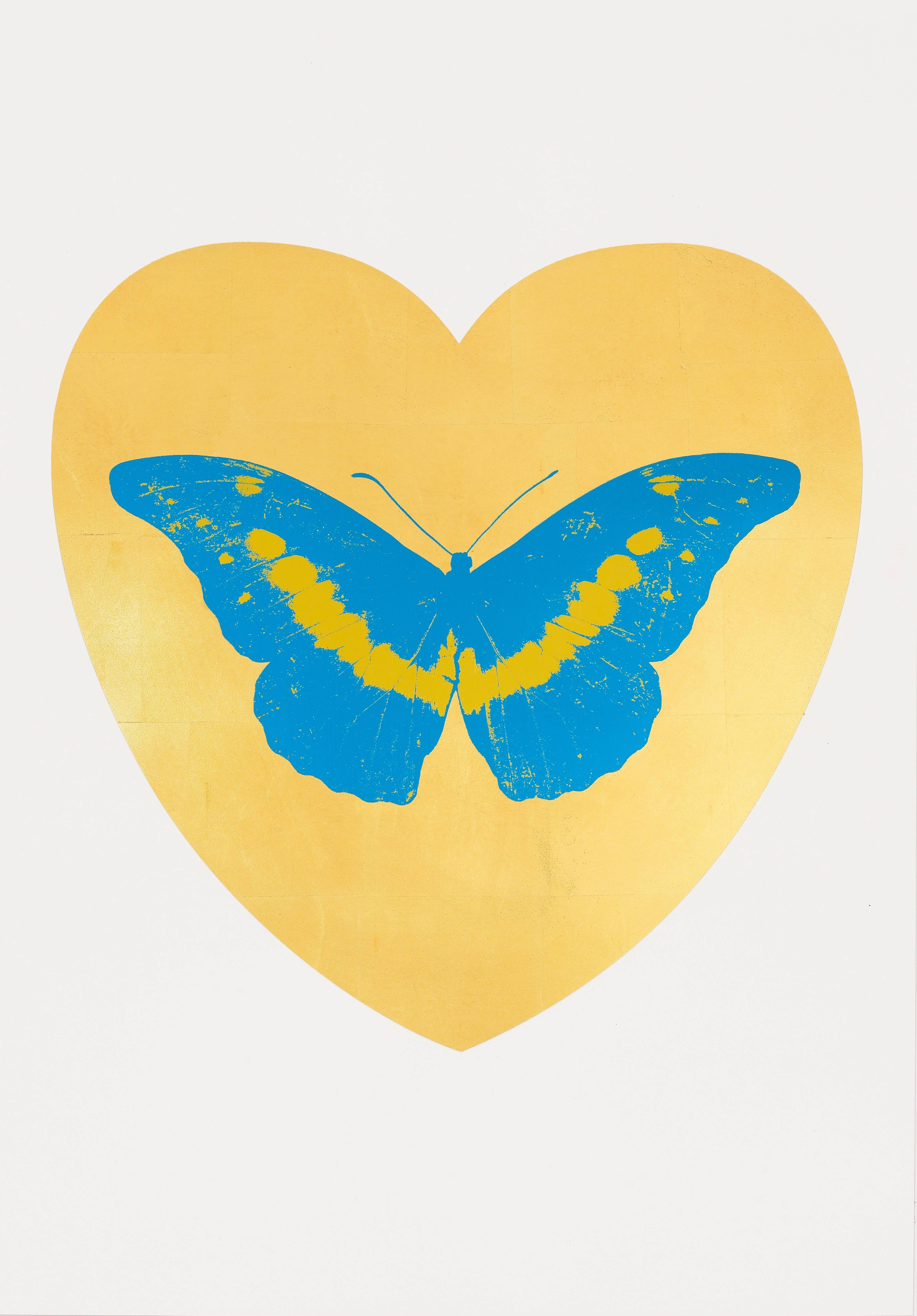 Damien Hirst Animal Print - I Love You - Gold Leaf/Turquoise/Oriental Gold