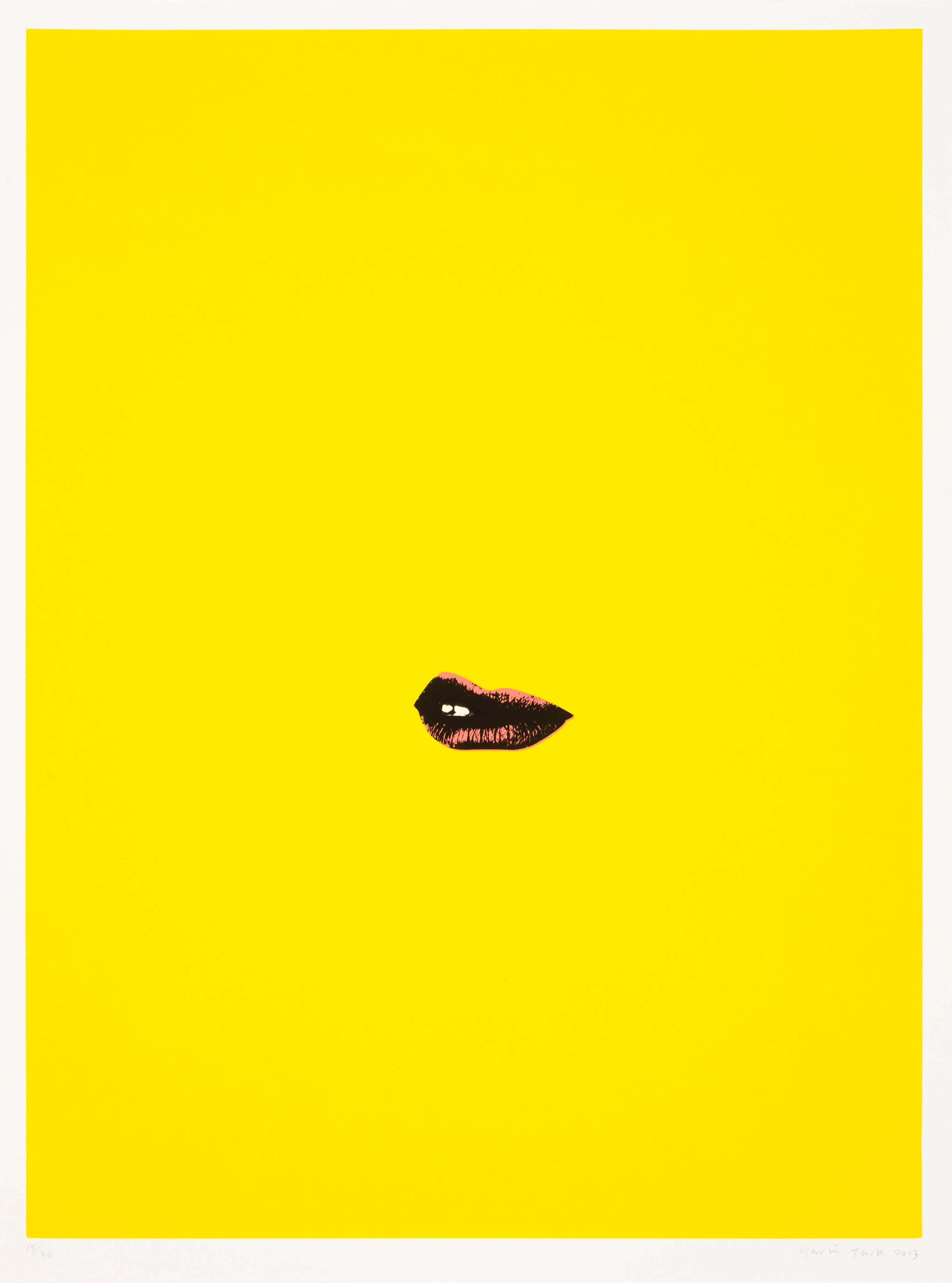 Gavin Turk Abstract Print - Sneer (Yellow)