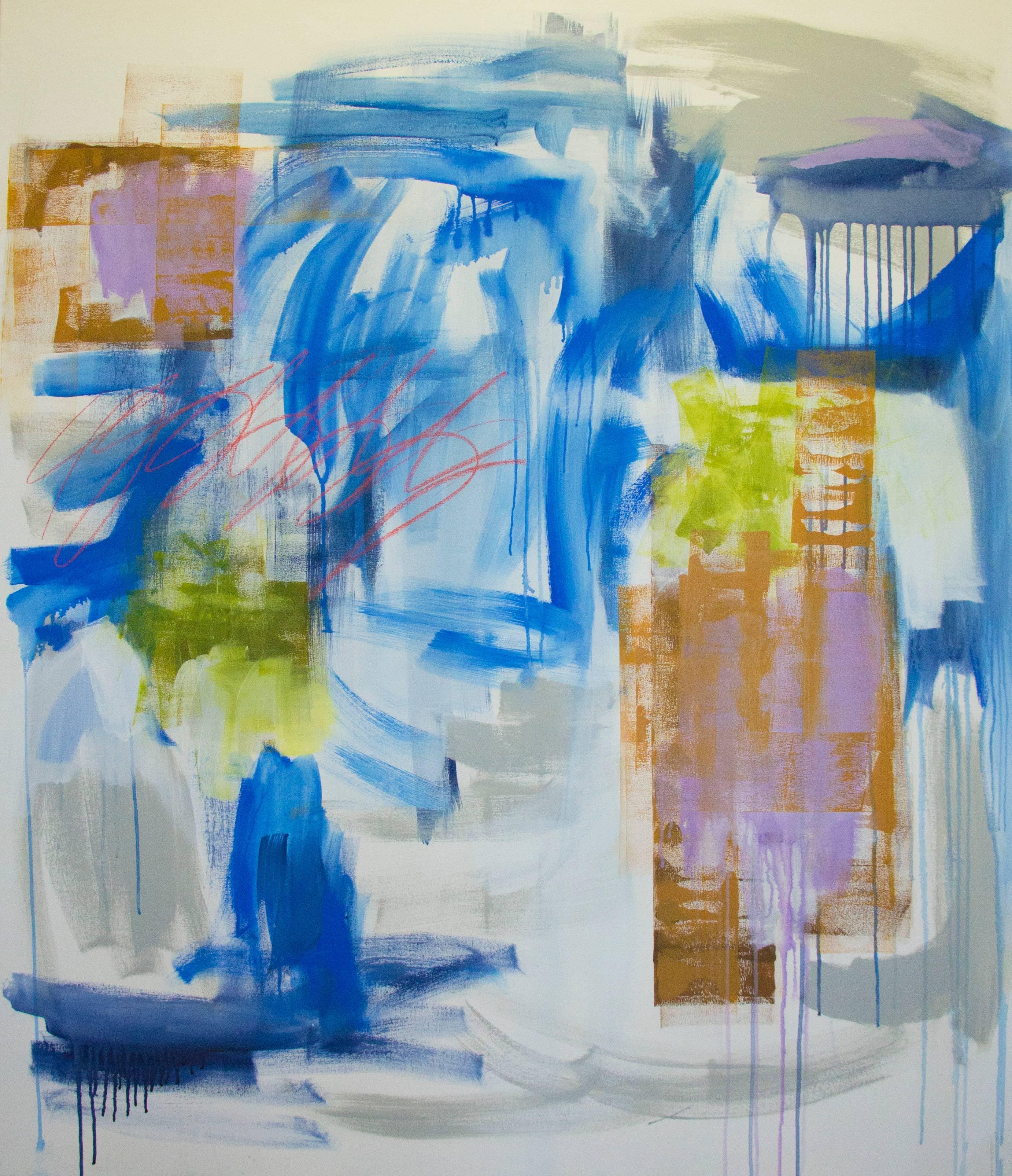 Mary Nelson Sinclair Abstract Painting - Blue Scape