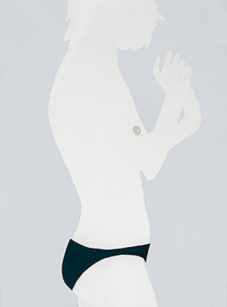 Natasha Law Figurative Painting - Pink Circle Blue Triangle