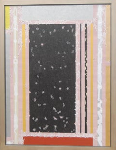 Abstract, Black Silver Pink Grey, Textured with Gold by Indian Artist "In Stock"