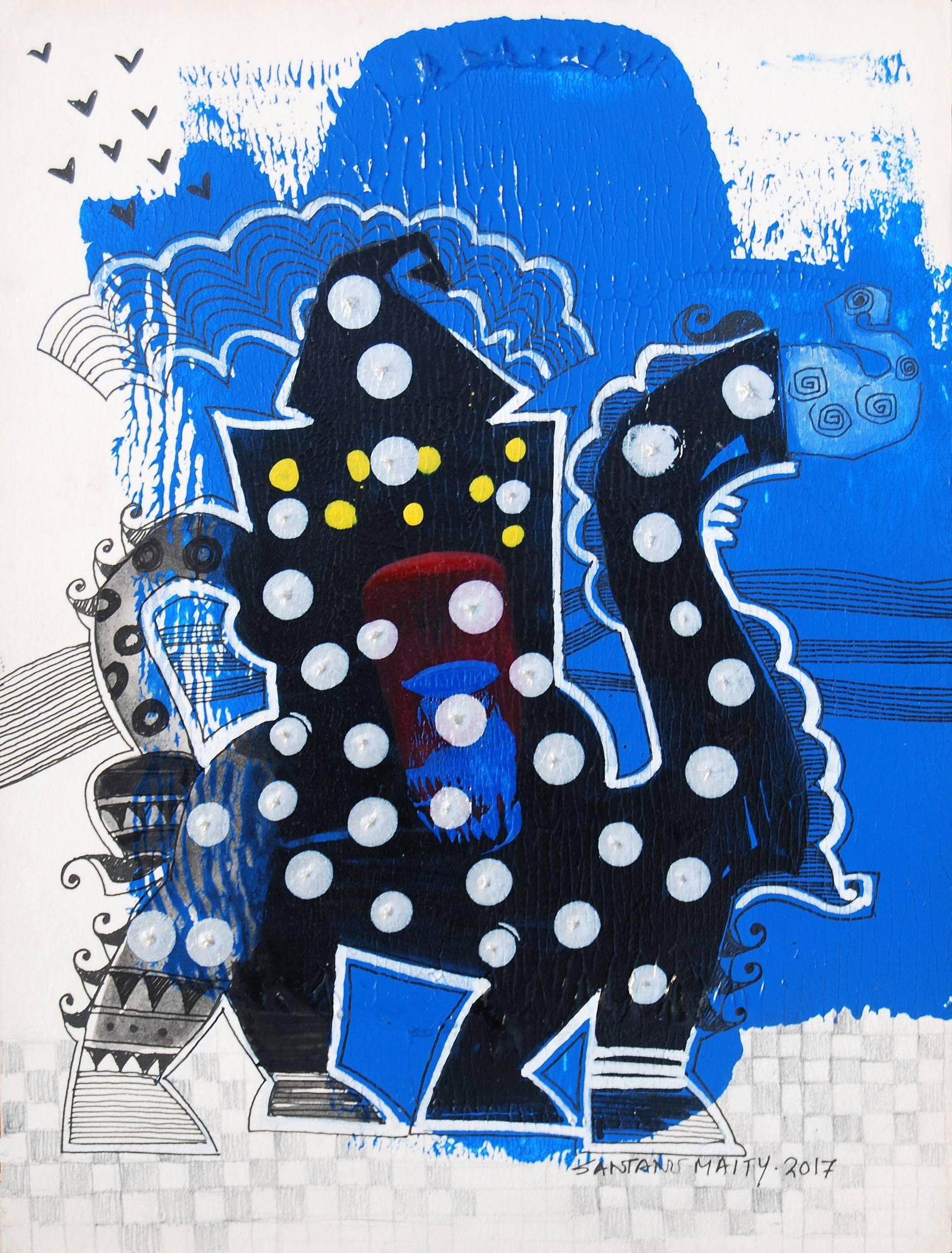 Untitled - Mixed Media Art by Santanu Maity