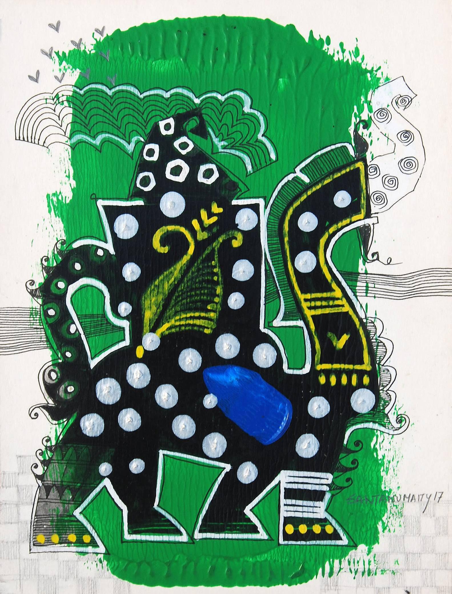 Untitled - Contemporary Mixed Media Art by Santanu Maity