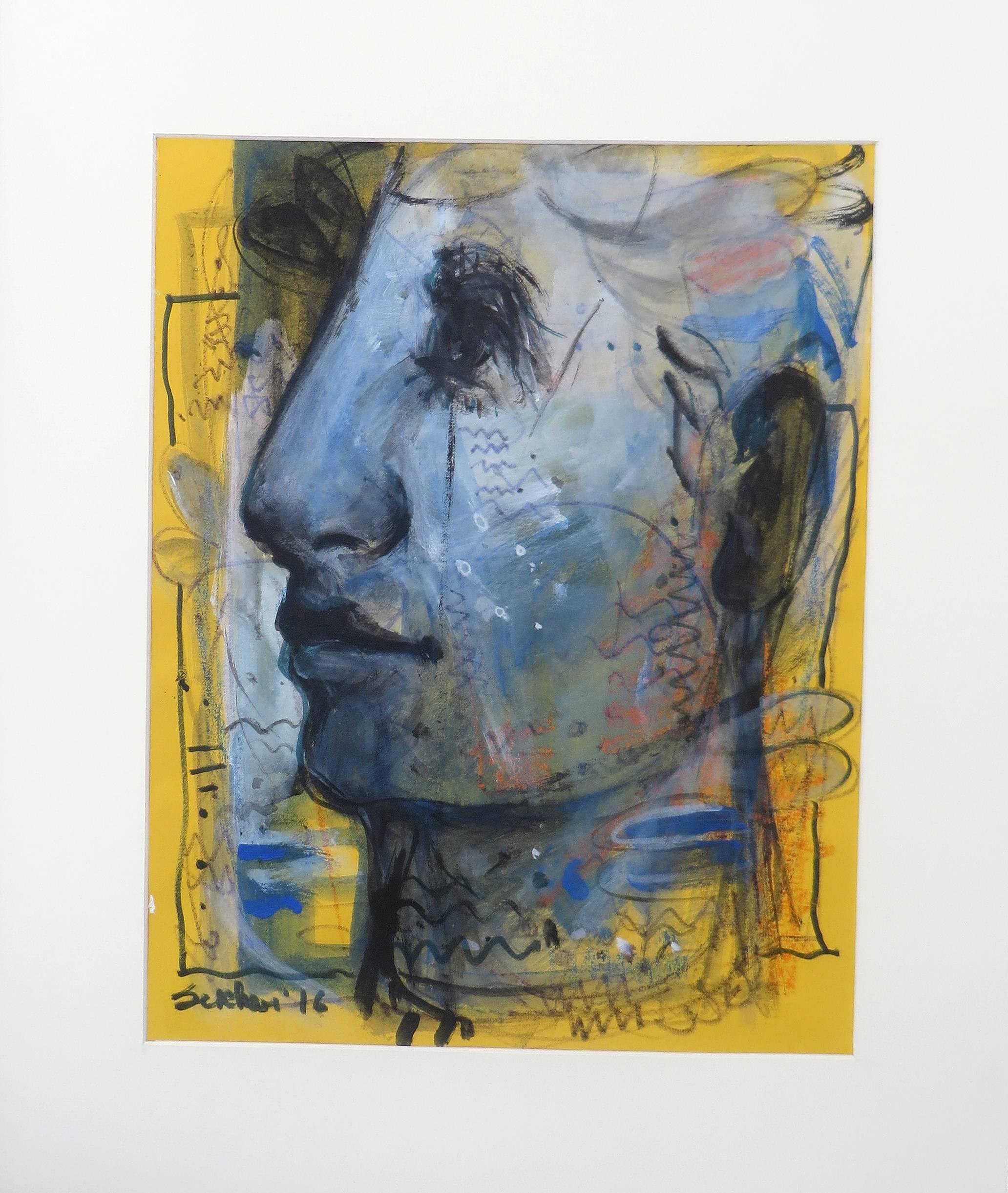 Sekhar Kar Figurative Painting - Faces, Moods, Expression, Mixed Media work by Contemporary Artist "In Stock"