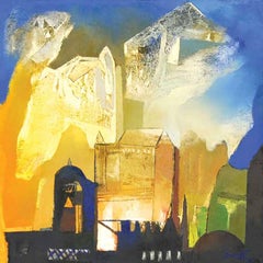 Strutture, Pittura, Olio su tela, Banda di colori di Artista Indiano "In magazzino"