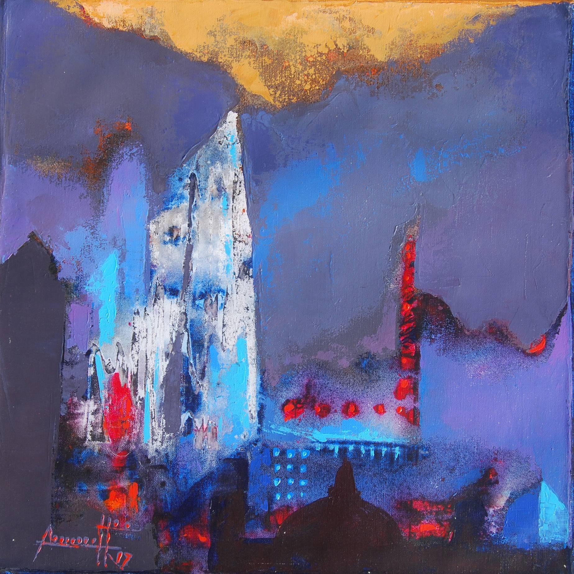 Somenath Maity Abstract Painting - Structure, Acrylic on Canvas by Contemporary Artist "In Stock"