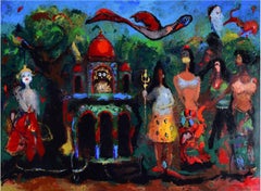 El Consorte de Shiva, Acrílico sobre lienzo por Artista Contemporáneo "En Stock"