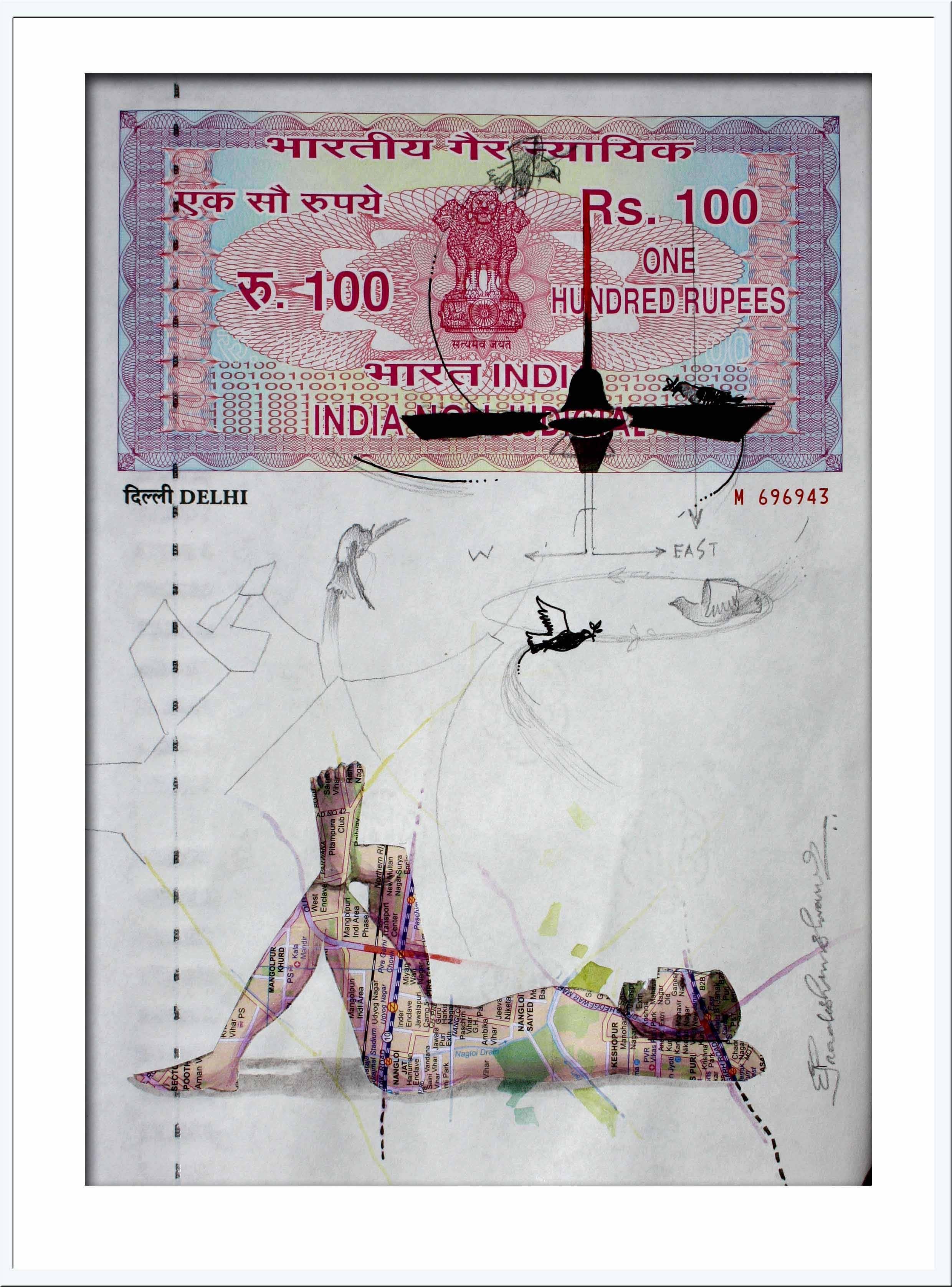 Agreement with Mother-II: Mastery, Mixed Media on INR 100 Court Paper "In Stock" - Mixed Media Art by Pradosh Swain