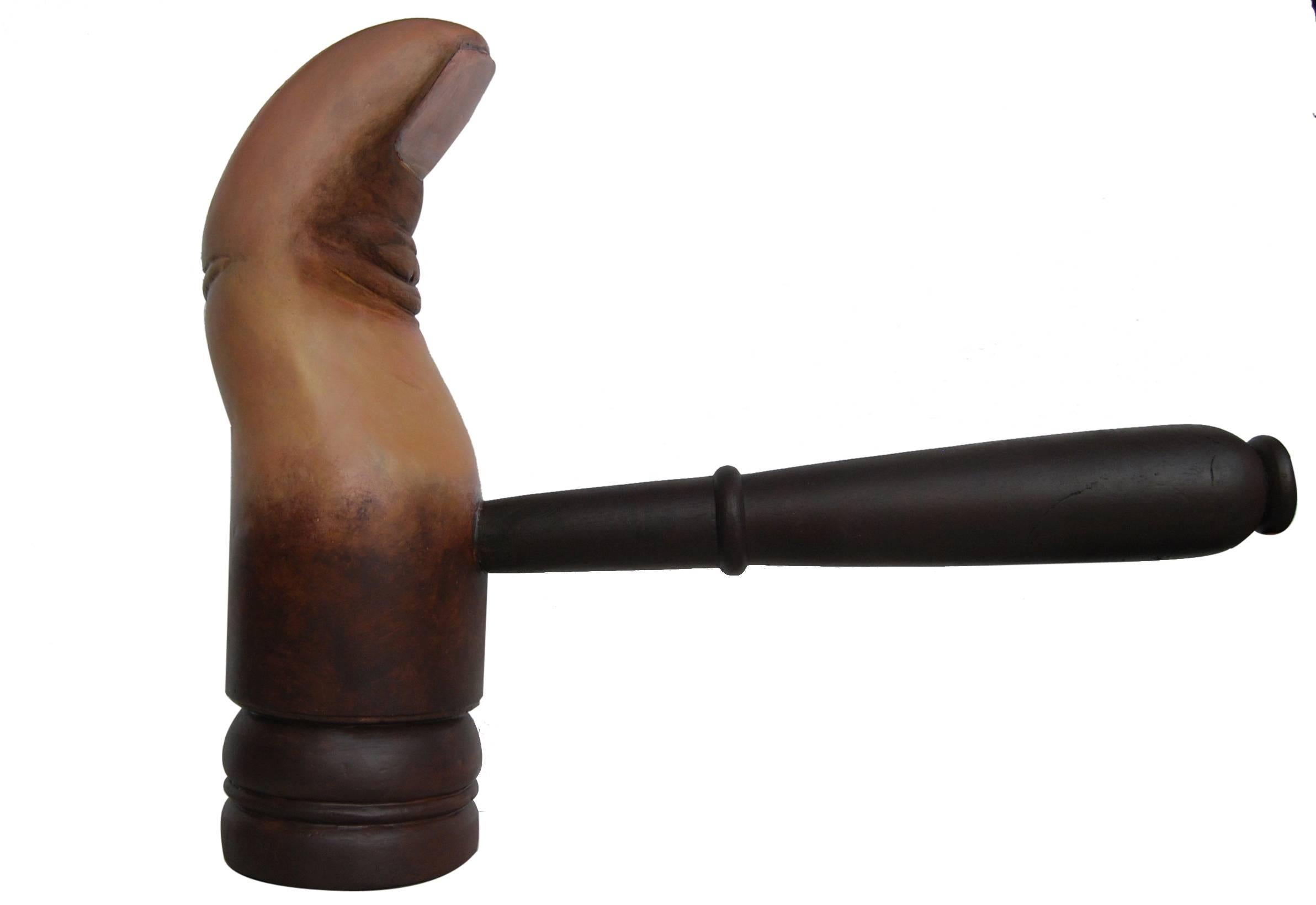 Judge's Hammer,Fiberglass , Emerging Indian Sculpture,  Brown & Cream colors