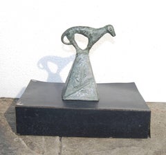 Cane appollaiato su una collinetta, Stile popolare, Motivi, Bronzo, Scultura animale "In magazzino"