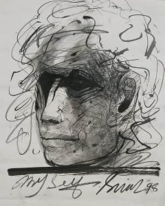 Head, Mixed Media on Paper, by PadmaShree Artist Sunil Das "In Stock"