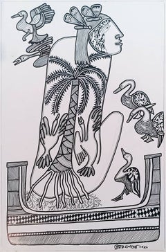 Untitled, Figurative, Mixed Media on Paper, by Modern Indian Artist "In Stock"