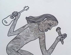 Untitled, Figurative, Mixed Media on Paper, by Modern Indian Artist "In Stock"
