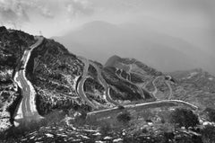 Hilly Roads Scene, Black and White Photography by Indian Artist "In Stock"
