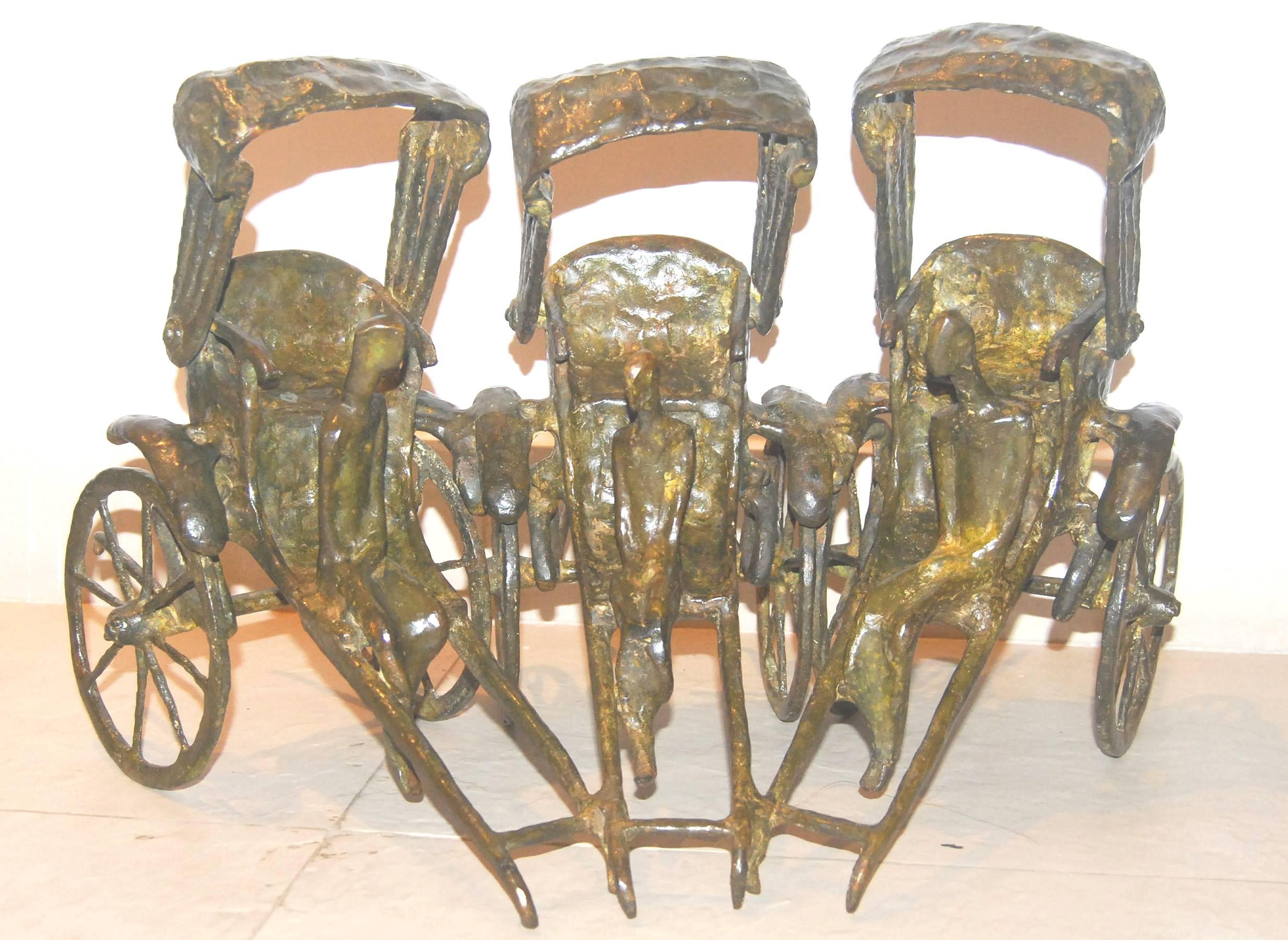 Tushar Kanti Das Roy Figurative Sculpture - Rickshaw