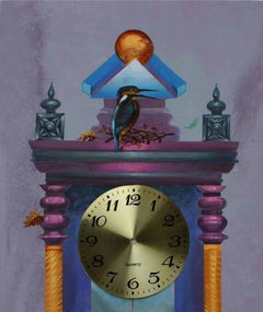 Pannello in acrilico; Stagioni mutevoli, tempo; blu, viola, colori del cielo "In stock"