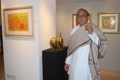 Krishna, Hindu God, Bronze Sculpture, Indian Artist K.S. Radhakrishnan"In Stock"