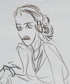 Mujer, Dibujo a Tinta, Negro, Blanco por la galardonada con el Padma Vibhushan "En Stock"