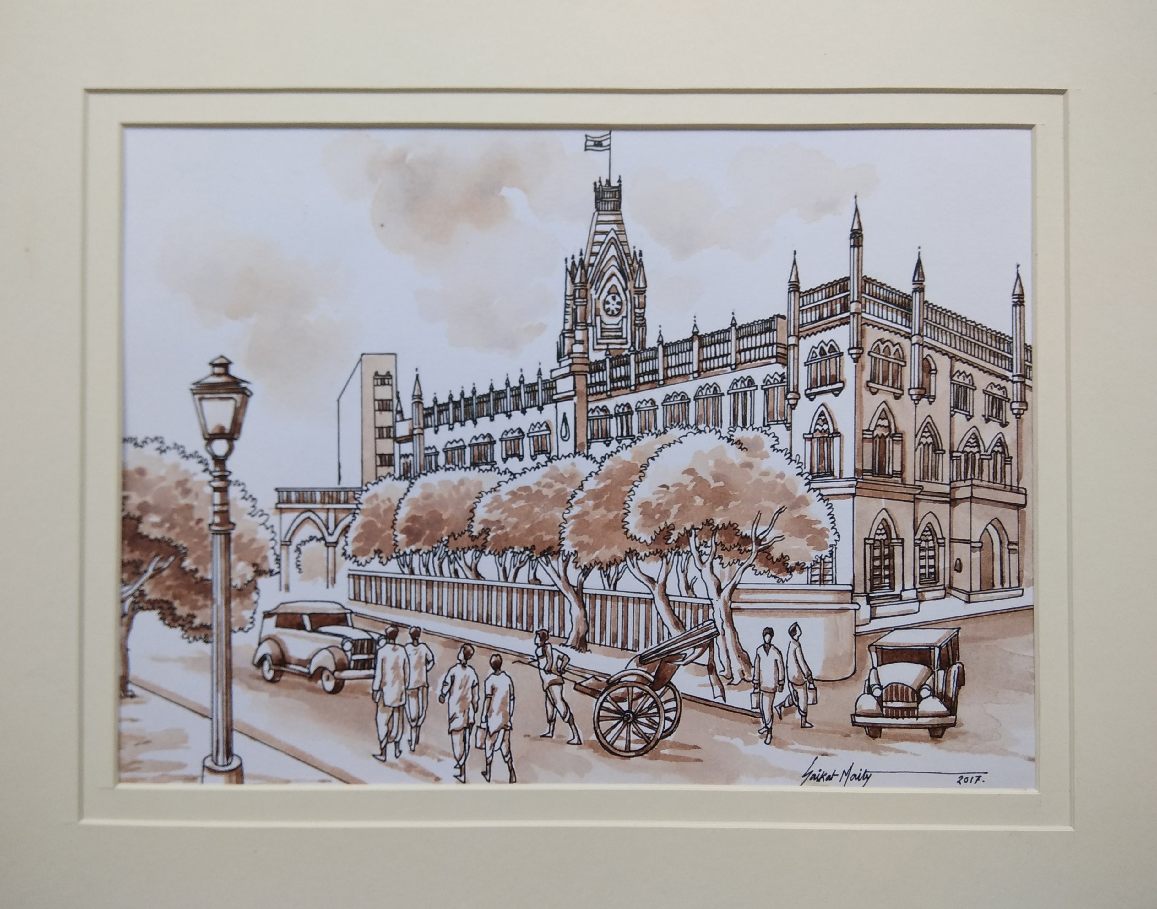 Saikat Maity Old Kolkata Painting Heritage City Watercolour By