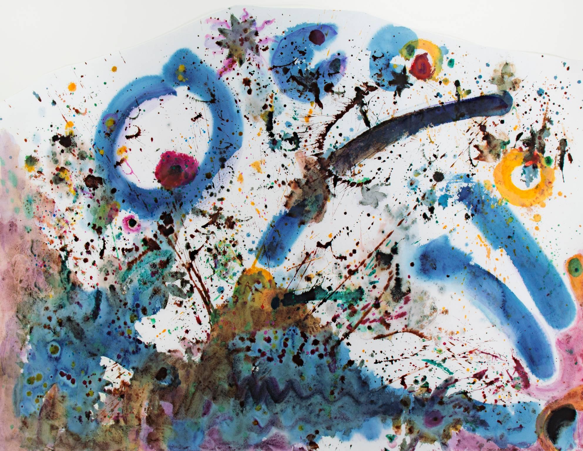 Eine abstrakte Landschaft, mehrfarbiges Mischtechnik-Aquarell auf Papier von David Barnett, signiert und datiert unten rechts.


38 1/4 x 52" Kunst
46 1/2 x 61 1/2" gerahmt

David Barnett ist Künstler, Sammler, Kunstsachverständiger und Galerist -